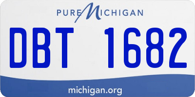 MI license plate DBT1682