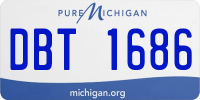 MI license plate DBT1686