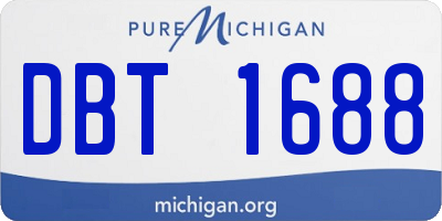 MI license plate DBT1688