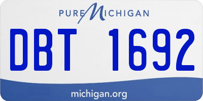 MI license plate DBT1692