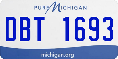 MI license plate DBT1693