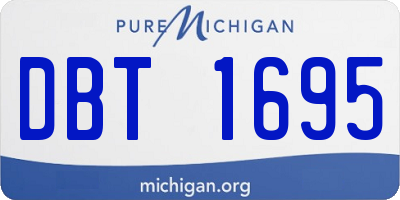 MI license plate DBT1695