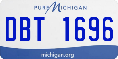 MI license plate DBT1696