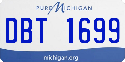 MI license plate DBT1699