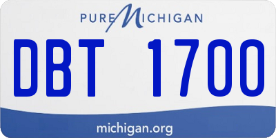 MI license plate DBT1700