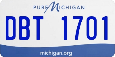 MI license plate DBT1701