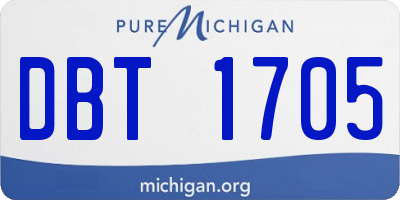 MI license plate DBT1705
