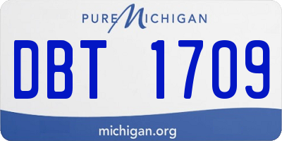 MI license plate DBT1709