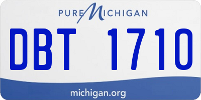 MI license plate DBT1710