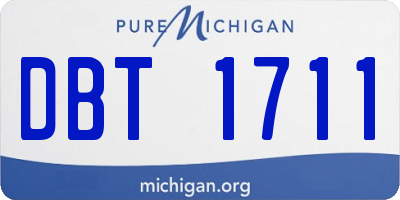 MI license plate DBT1711
