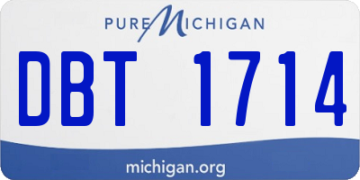 MI license plate DBT1714