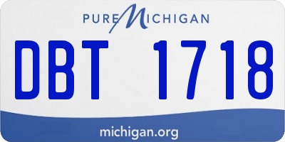 MI license plate DBT1718