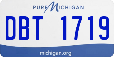 MI license plate DBT1719