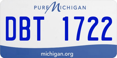 MI license plate DBT1722