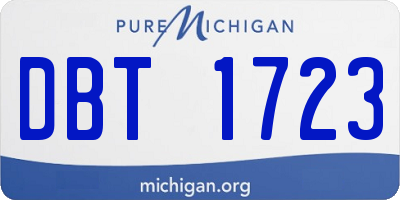 MI license plate DBT1723