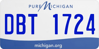 MI license plate DBT1724
