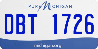 MI license plate DBT1726