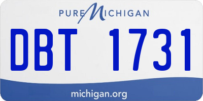 MI license plate DBT1731