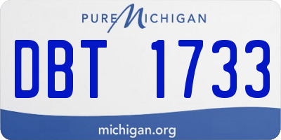 MI license plate DBT1733