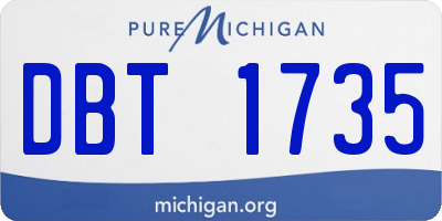 MI license plate DBT1735