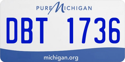 MI license plate DBT1736