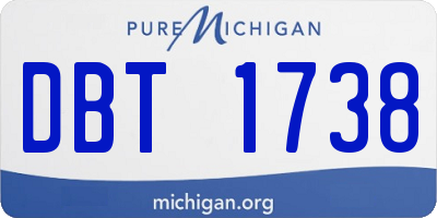 MI license plate DBT1738