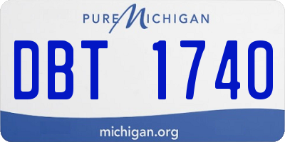 MI license plate DBT1740