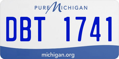 MI license plate DBT1741