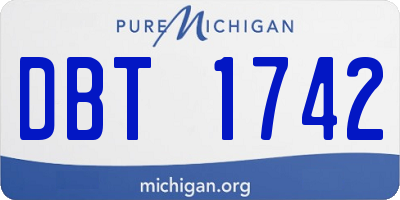 MI license plate DBT1742