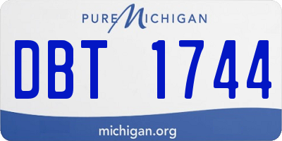 MI license plate DBT1744
