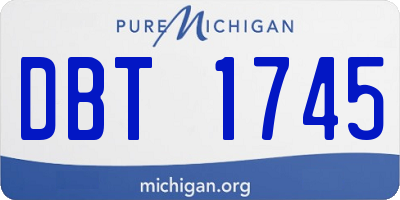 MI license plate DBT1745