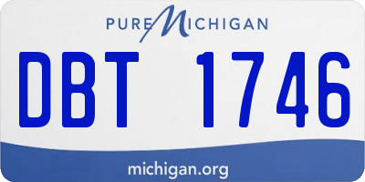 MI license plate DBT1746