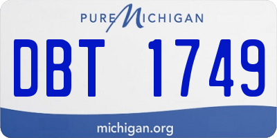 MI license plate DBT1749