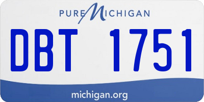 MI license plate DBT1751
