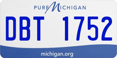 MI license plate DBT1752