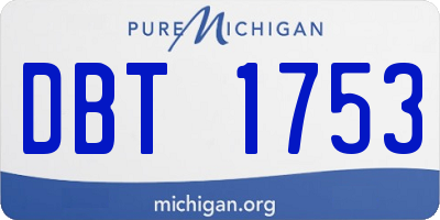 MI license plate DBT1753