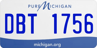 MI license plate DBT1756