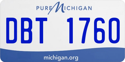 MI license plate DBT1760