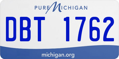 MI license plate DBT1762