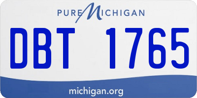 MI license plate DBT1765