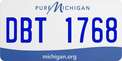 MI license plate DBT1768
