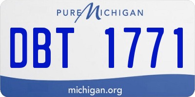 MI license plate DBT1771