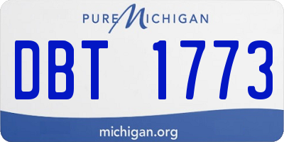 MI license plate DBT1773