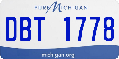 MI license plate DBT1778