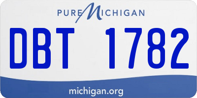 MI license plate DBT1782
