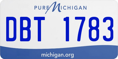 MI license plate DBT1783