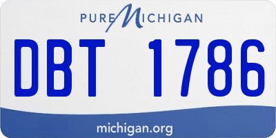 MI license plate DBT1786