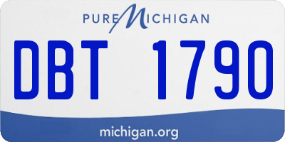 MI license plate DBT1790