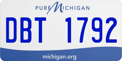 MI license plate DBT1792
