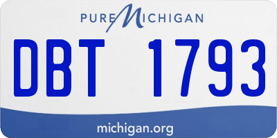 MI license plate DBT1793